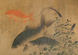 Liu Cai: Fish Swimming Amid Falling Flowers